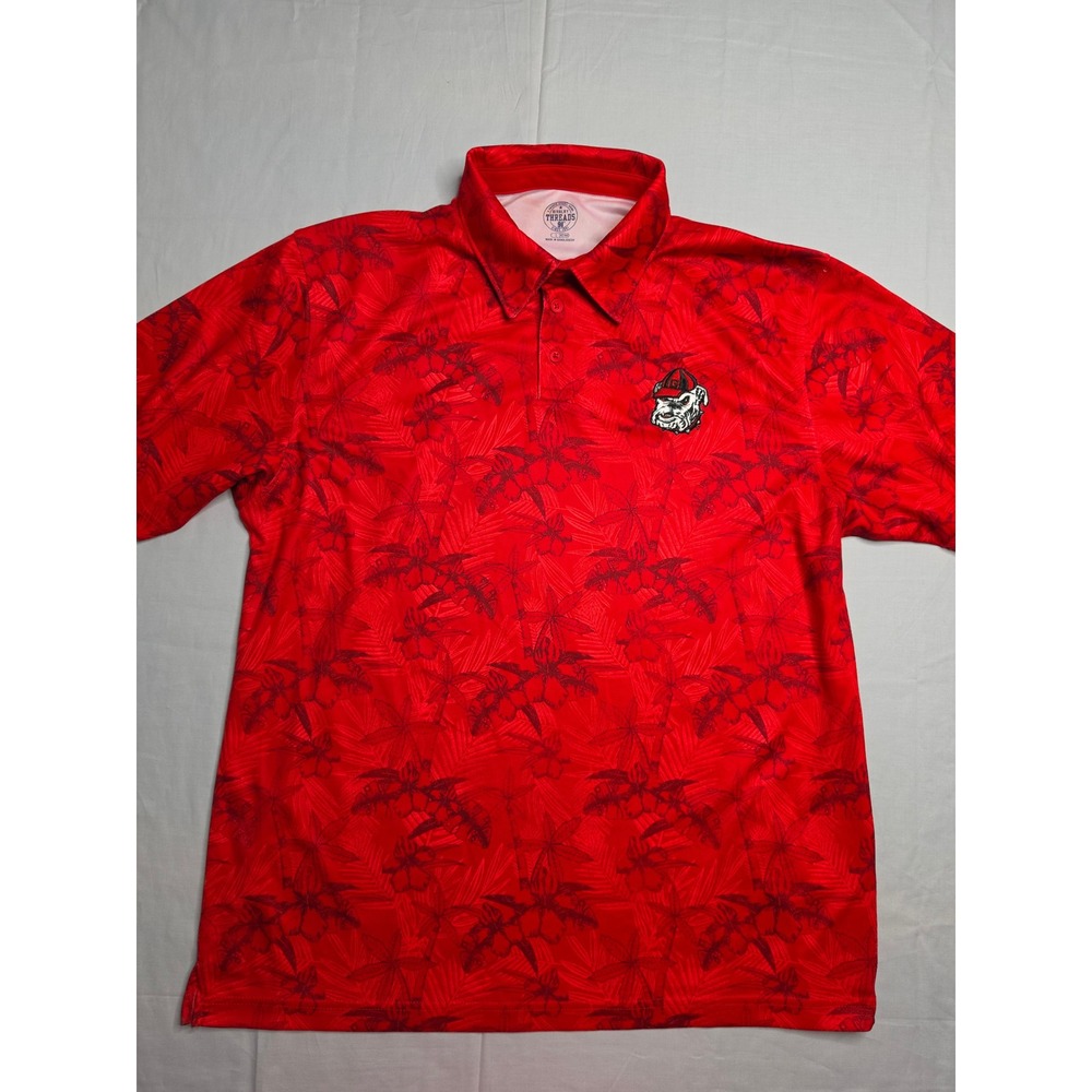 Rivalry Threads 91 Georgia Bulldogs Football Shirt Men's Large Red Floral Print